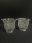 2 Antique Pressed Victorian Frosted Gas Shade  2 1 4in Fitter  421