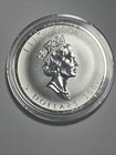 2001 Canada  5 Reverse Proof Snake Privy Maple Leaf  1 Oz  9999 Silver Coin