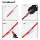 100pcs 22-16 Gauge Red Awg Heat Shrink Butt Wire Connectors Crimp Terminals Kit