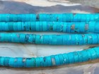 Vtg 70s Santo Domingo Turquoise shell Heishi 2 Strand Anklet arm Band-hand Roll6