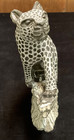 Beautiful Hand Carved Stone Hand Painted Leopard Sculpture  9   