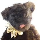 Dickens Russ Berrie   Co Plush Teddy Bear With Bow Black Brown Fur 15  Weighted