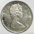 1968 Silver Canada 25 Cents Queen Elizabeth Ii Coin