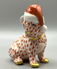 Herend Dog Figurine -  Santa Puppy - Rust Fishnet   425 New 