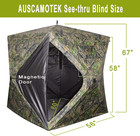 Auscamotek See Through Ground Blind For Deer Hunting  2-3 Person Pop-up Camoufla