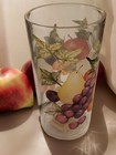 Set Of 6 Mcm Lucite Highball Glasses     Fruit Pattern Acrylic Drinkware