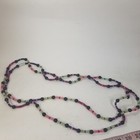 Vintage Retro 70s Wooden Boho Tribal Indie Extra Long Statement Necklace 78 