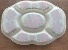 Vintage Poinsettia Divided Snack Serving Christmas Tray