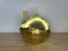 Vintage Brass Wall Pocket Made In Korea Scalloped Edges 80s Brass Wall Decor 70s