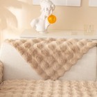  Thick Plush Faux Rabbit Fur Sofa Slipcovers 1-piece Arm Cover 90 90cm Coffee