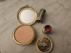 Vintage Revlon Love Pat Set Mirrored Compact Powder   Lipstick Tube      Silver