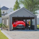 13 x20  Heavy Duty Carport Steel Canopy Tent Garage Shed With Sidewall   Doors