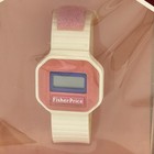 1985 Fisher Price Kids Digital Wrist Watch Pink   White Vintage New In Box Rare
