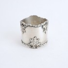 B1556 By Gorham Sterling Silver Napkin Ring Applied Roses 47g Monogrammed  jcd 