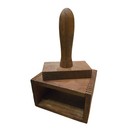 Rare Xl Antique Primitive Butter Mold Press Wood And Tongue Groove 6  X 5 