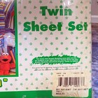 Vtg Sesame Street My Neighborhood Twin Sheet Set 2000 Cookie Monster Elmo New