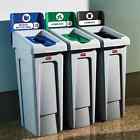 Rubbermaid Slim Jim Recycling Station 3 Stream Kit   2007918 New Factory Boxed