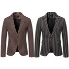 Men s Striped Notch Lapel Dress Jacket Suit Blazer Coat Tuxedo Tops Party
