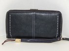 Women s Black Zip-around Wristlet Wallet W  Strap - New - 12 Card Slots - Nice 