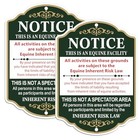 Equine Liability Sign  Statute Horse Barn Stable Farm 2 Pack   10 X 14 Inches Ru