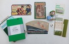 Vintage Estate Sewing Lot With Vintage Pin Cushion  Needlebooks  Fabric    