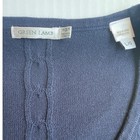 Green Lamb Navy Blue Cable Knit V-neck Sweater Vest Womens Large Golf Preppy