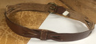 Brown Leather W  Brass Buckle Woven Braided Belt Size S  32-33  Unisex Men women