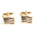 Waving Us Flag Usa Flags American 2 Pairs Cufflinks Wedding Fancy Gift Box