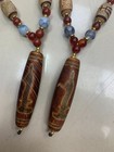 2pcs Tibetan Agate Dzi Beads Necklaces W kwanyin W sun moon earth Bead Pendant
