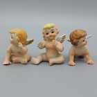 Vintage Norcrest Baby Angel Cherub Bisque Figurines Set Of 3 Made In Japan F281