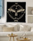 Golden Owl Altar Cloth Tarot Witchcraft Card Square 24x24  Table Napkin Decor