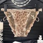 4 Pcs Women Leopard Sexy Panties Brief Lace Sheer Underwear Lingerie Bikini