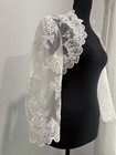 David   s Bridal Beaded Lace 3 4 Sleeve Jacket bolero Off White ivory Nwot Size M