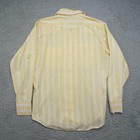 Vintage 70s Snap Shirt Mens M Yellow Stripe Round Up Western Cowboy Long Sleeve