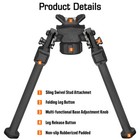 Midten 7 5 -10 5  Hunting Rifle Bipod Foldable For Sling Stud Mounting System Us