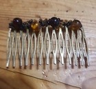 Vintage Lot Of Hair Combs Goodies Faux Tortoise Shell  Metal  Beads  Bluebirds 9