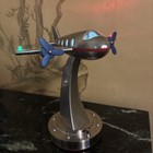 Htf Pottery Barn Kids Pbk Airplane Night Light Lamp 10  Heavy Metal Works