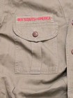 Vintage Bsa Boy Scout Short Sleeve Uniform Shirt W  Sewn On Patches No Collar