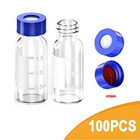 100pcs 2ml Glass Vials Bottles Clear Containers W  Lids And Septa For  Gc ms gpc