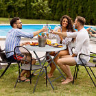32  Round Folding Table Plastic Dining Card Table For Camping Event Party White