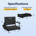 2 Pack Portable Stadium Seat Bleacher Chair Padded   Cup Holder Shoulder Strap