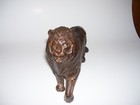 Vintage Hand Carved Wood Lion Detailed Statue