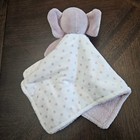 Blankets   Beyond Elephant Security Blanket Pink White Star Plush Lovey Infant