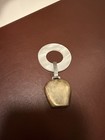 Vintage Baby Birth Rattle R   B Sterling Stainless Strap Mother Of Pearl Design