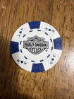Laugerman s Harley Davidson Of York  Pa White blue Poker Chip New Collectible