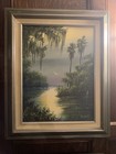 Original Florida Highwaymen Rl Lewis Florida Everglades Painting 12x16 Panel