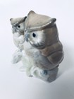 Otagiri Vintage Japan Porcelain Owls 4  Figurine Sitting On Tree Branch Rare Htf