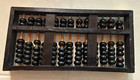 Vintage Chinese Wooden Abacus Lotus Flower Brand 13 Rods 91 Beads Black