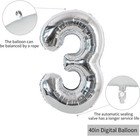 40 Inch Silver Large Numbers Balloons 0-9  Number 3 Digital 3 Helium Balloons  F