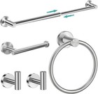 5 Piece Towel Bar Set Bath Accessories Bathroom Hardware - 304 Brushed Nickel